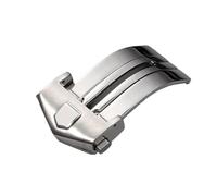 HCPGBGLBTF Hebilla de banda de reloj de acero inoxidable for la etiqueta Reloj Correa Pliegue de correa de cierre use en cuero o banda de reloj de goma 18 mm 20 mm relojes abajo Hebilla de mesa(Silver
