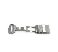 HCPGBGLBTF Metal sólido doble pulsador botón plegable hebilla mariposa despliegue cierre reloj correa reparación negro plata 22 mm reloj de reloj Hebilla de mesa(Silver)