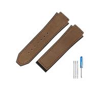 HCPHCVEVVK Accesorios especiales de interfaz convexa aptos for Yuki Leather Big Bang Durable Frosting Watch Band(Coffee-No Buckle)