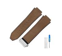 HCPHCVEVVK Accesorios especiales de interfaz convexa aptos for Yuki Leather Big Bang Durable Frosting Watch Band(Coffee-Steel-Z2)
