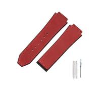 HCPHCVEVVK Accesorios especiales de interfaz convexa aptos for Yuki Leather Big Bang Durable Frosting Watch Band(Red-No Buckle)