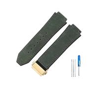 HCPHCVEVVK Accesorios especiales de interfaz convexa aptos for Yuki Leather Big Bang Durable Frosting Watch Band(Army green-Golden-Z2)