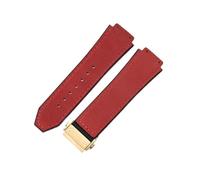 HCPHCVEVVK Accesorios especiales de interfaz convexa aptos for Yuki Leather Big Bang Durable Frosting Watch Band(Red-Golden-Z2)