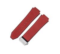 HCPHCVEVVK Accesorios especiales de interfaz convexa aptos for Yuki Leather Big Bang Durable Frosting Watch Band(Red-Steel-Z2)