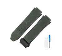 HCPHCVEVVK Accesorios especiales de interfaz convexa aptos for Yuki Leather Big Bang Durable Frosting Watch Band(Army green-Black-Z2)