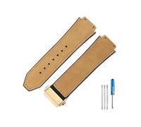 HCPHCVEVVK Accesorios especiales de interfaz convexa aptos for Yuki Leather Big Bang Durable Frosting Watch Band(Brown-Golden-Z2)