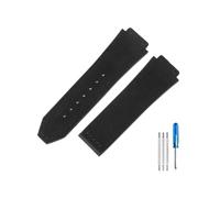HCPHCVEVVK Accesorios especiales de interfaz convexa aptos for Yuki Leather Big Bang Durable Frosting Watch Band(Black-No Buckle)