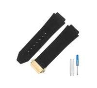HCPHCVEVVK Accesorios especiales de interfaz convexa aptos for Yuki Leather Big Bang Durable Frosting Watch Band(Black-Golden-Z2)