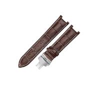 HCPHCVEVVK Ajuste for Gucci Ajuste for Guess 20x11 22x13 mm Doble hebilla de presión Cuero Ya133309 Cómoda correa de reloj con interfaz cóncava transpirable(Brown white-Steel-B1,20x11mm)