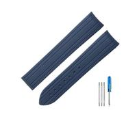 HCPHCVEVVK Ajuste for Omega Accesorios de hebilla plegable Ajuste for Seahorse 300 Ajuste for Super Master 007 Ajuste for Disc Flying Observatory Correa de reloj de silicona(Blue-No buckle)