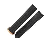 HCPHCVEVVK Ajuste for Omega Accesorios de hebilla plegable Ajuste for Seahorse 300 Ajuste for Super Master 007 Ajuste for Disc Flying Observatory Correa de reloj de silicona(Black-Rose-Z3)