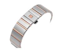 HCPHCVEVVK Correa de acero inoxidable apta for correa de constelación Omega, correa de reloj doble Serie E, cadena de reloj for hombre y mujer de 17mm, 23mm y 25mm(Steel Rose,23mm)