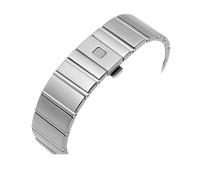 HCPHCVEVVK Correa de acero inoxidable apta for correa de constelación Omega, correa de reloj doble Serie E, cadena de reloj for hombre y mujer de 17mm, 23mm y 25mm(Steel,17mm)