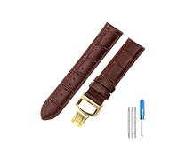 HCPHCVEVVK Correa de cuero for reloj Tissot 1853 Le Locle T41 T00407b, accesorios for Starfish Junya T461, hombres y mujeres(Brown-Golden-B1,22mm)