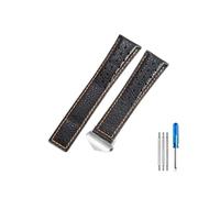 HCPHCVEVVK Correa de reloj cómoda de cuero, correa de reloj for hombre F1, compatible con Monaco, compatible con aceite del Golfo, accesorios transpirables de 22mm(BlackOrange-Steel-Z5)