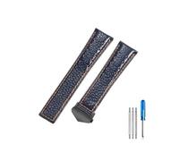 HCPHCVEVVK Correa de reloj cómoda de cuero, correa de reloj for hombre F1, compatible con Monaco, compatible con aceite del Golfo, accesorios transpirables de 22mm(Blue orange-Black-Z5)