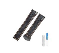 HCPHCVEVVK Correa de reloj cómoda de cuero, correa de reloj for hombre F1, compatible con Monaco, compatible con aceite del Golfo, accesorios transpirables de 22mm(BlackOrange-Black-Z5)