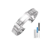 HCPHCVEVVK Correa de reloj de la serie Rolex Submariner, correa de reloj con interfaz especial tipo arco, color negro, agua, fantasma, verde, 20mm, 21 hebillas plegables(Steel (LG)-Z11,21mm-No Log)