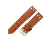 HCPHCVEVVK Correas de cuero con orificio de doble fila de 20 mm y 22 mm aptas for Hamilton en forma for correa de reloj Seiko Remache for hombre Piloto militar Cinturones de reloj de aviación de campo