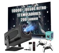 HCS350 Mini Proyector Inalámbrico Portátil con WiFi y Bluetooth, Consola con 10000 Juegos 17 Emuladores, 200 Lumens, 720P, Proyector de Películas Android 11 para Uso en Exteriores (Caja Verde)