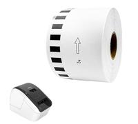 HCT STYLE Etiquetas DK-22205 para Brother QL, 62 mm x 30,48 m | Rollo térmico adhesivo continuo, cortable a la longitud deseada, para direcciones, envíos, oficina y archivo.