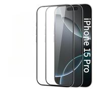 HCT STYLE Protector de Pantalla de Cristal Templado para iPhone 15 Pro [6,1”] [2 Unidades], Dureza 9H, Antiarañazos, Alta Transparencia, Fácil Instalación