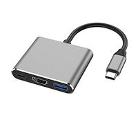 HCTian Adaptador USB C a HDMI, Tipo C a HDMI 4K 3 en 1, Puerto USB 3.0, Adaptador convertidor de Puerto de Carga USB C Compatible con MacBook, iPad Pro, Superficie, HP, Samsung S20/S21+