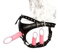 HCUDFN Arnés ajustable con correa SM y 3 consoladores, tapón anal, cinturón de castidad, correas de cuero, pantalones for pene, juguetes sexuales for mujeres y hombres.