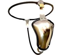 HCUDFN Cinturón de castidad de acero inoxidable, jaula for pene con tapón anal extraíble, ropa interior, juego de bondage, juguetes sexuales for hombres y mujeres(Waist 64~70cm)