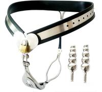 HCUDFN Cinturón de castidad de acero inoxidable SM, ropa interior tipo corazón, tapón anal + tapón vaginal, consolador, dispositivos de castidad de esclavitud for mujeres y parejas(Waist 70~76cm)