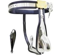 HCUDFN Cinturón de castidad invisible de acero inoxidable con tapón anal, ropa interior, BDSM, dispositivo de castidad, juguetes sexuales for hombres.(Black Schwarz,Waist 64~70cm)