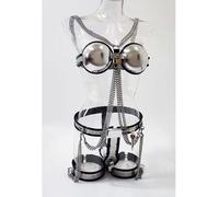 HCUDFN Conjunto de 3 cinturones de castidad for mujer con sujetador, anillo for el muslo y cinturón de castidad, ropa interior de restricción SM, juguetes sexuales for mujeres.