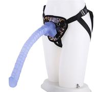 HCUDFN Consolador con correa de 41 cm de silicona for mujer, consolador anal extraíble con ventosa fuerte, 3 juntas tóricas, tapón anal SM for mujeres y parejas.(C Blue)