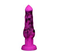 HCUDFN Consolador de perro de 5 tamaños con ventosa, consoladores monstruosos, pene de lobo, masturbador de punto G, tapón anal, juguetes sexuales for mujeres y hombres.(L)