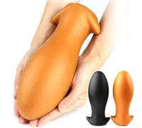 HCUDFN Consolador enorme con forma de huevo de dragón, tapón anal de silicona suave, consolador anal grande, próstata, juguetes sexuales SM for mujeres y parejas.(Gold,3XL)