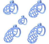 HCUDFN Jaula de castidad BDSM for hombres, cinturón de castidad, dispositivo de bondage SM, juguetes sexuales for parejas.(Blue Blau,M)