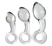 HCUDFN Tapón anal de vidrio de 3 tamaños, consolador de cristal, tapón anal, cuentas anales, consolador anal, dilatador anal, juguetes sexuales for mujeres y hombres.(L)