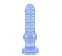 HCUDFN Tapón anal gigante de 24 cm con ventosa, consolador anal XXL, dilatador anal extragrande, juguete sexual for hombres y mujeres.(Blau)