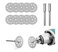 Hcunbsu 10 piezas 22 mm Rueda de Corte de Diamante, Discos Dremel con 2 piezas 3 mm de Mandril, Diamante Sierra Hoja de Corte Disco Rueda, para Cortar Metal Piedra Cristal