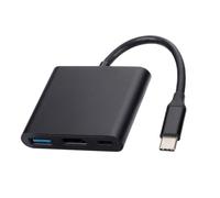 HCUSR Estación de acoplamiento 3 en 1 tipo C a HDMI, adaptador multipuerto USB, convertidor AV con salida 4KHDMI, 100 W PD, puerto USB A 3.0, estación de acoplamiento para laptop, PC, tabletas (negro)