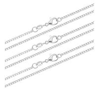 Hcvone 2 piezas de cadena de plata 925 de 1,0 mm de serpiente/caja de 2,0 mm para mujer de 40,6 a 76,2 cm para un aspecto en capas o reemplazo, 20inch, Cobre, No es una piedra preciosa
