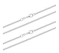 Hcvone 2 piezas de cadena de plata 925 de 1,0 mm de serpiente/caja de 2,0 mm para mujer de 40,6 a 76,2 cm para un aspecto en capas o reemplazo, 20inch, Cobre, No es una piedra preciosa