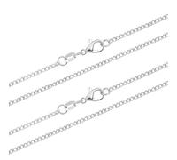 Hcvone 2 piezas de cadena de plata 925 de 1,0 mm de serpiente/caja de 2,0 mm para mujer de 40,6 a 76,2 cm para un aspecto en capas o reemplazo, 24inch, Cobre, No es una piedra preciosa