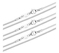 Hcvone 2 piezas de cadena de plata 925 de 1,0 mm de serpiente/caja de 2,0 mm para mujer de 40,6 a 76,2 cm para un aspecto en capas o reemplazo, 24inch, Cobre, No es una piedra preciosa