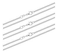 Hcvone 2 piezas de cadena de plata 925 de 1,0 mm de serpiente/caja de 2,0 mm para mujer de 40,6 a 76,2 cm para un aspecto en capas o reemplazo, 22inch, Cobre, No es una piedra preciosa