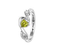 Hcvone Regalo de cumpleaños para mujeres y niñas, anillo ajustable de circonita cúbica, joyería para mamá, hija, amigas, hermana, Cobre, Sin piedras preciosas
