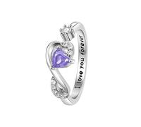 Hcvone Regalo de cumpleaños para mujeres y niñas, anillo ajustable de circonita cúbica, joyería para mamá, hija, amigas, hermana, Cobre, Sin piedras preciosas