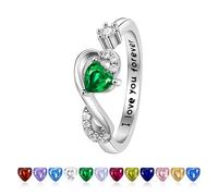 Hcvone Regalo de cumpleaños para mujeres y niñas, anillo ajustable de circonita cúbica, joyería para mamá, hija, amigas, hermana, Cobre, Sin piedras preciosas