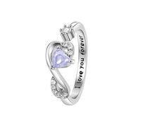 Hcvone Regalo de cumpleaños para mujeres y niñas, anillo ajustable de circonita cúbica, joyería para mamá, hija, amigas, hermana, Cobre, Sin piedras preciosas