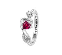 Hcvone Regalo de cumpleaños para mujeres y niñas, anillo ajustable de circonita cúbica, joyería para mamá, hija, amigas, hermana, Cobre, Sin piedras preciosas